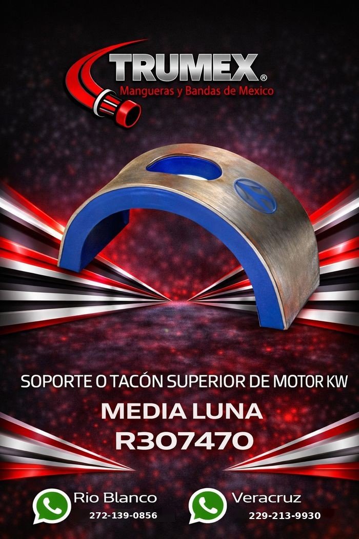 Media luna, soporte de motor KW Trumex, número de parte R307470