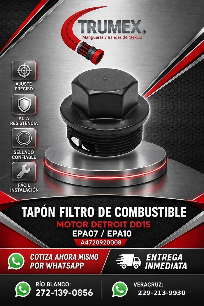 Tapón filtro de combustible Trumex, número de parte A4720920008