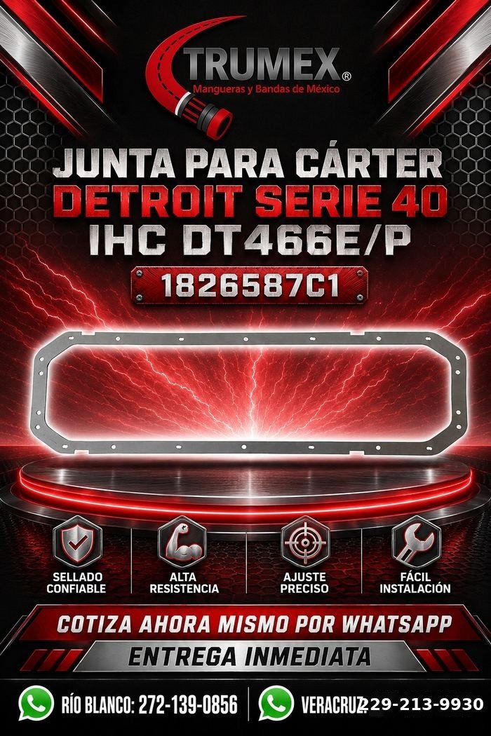 Junta para cárter Trumex, número de parte 1826587C1